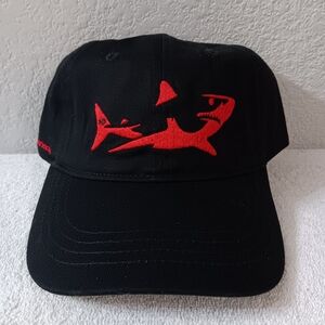 Black Cap with Red Shark Design